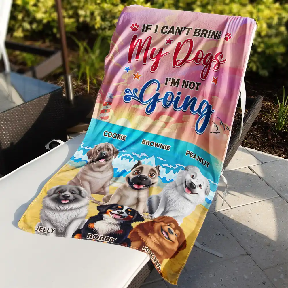 Life Is Better With Dogs 3D Effect - Personalized Beach Towel - Image 3