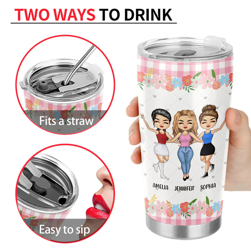 Life Is Sweeter With Sisters - Gift For Sibling - Personalized Custom Tumbler - Image 4