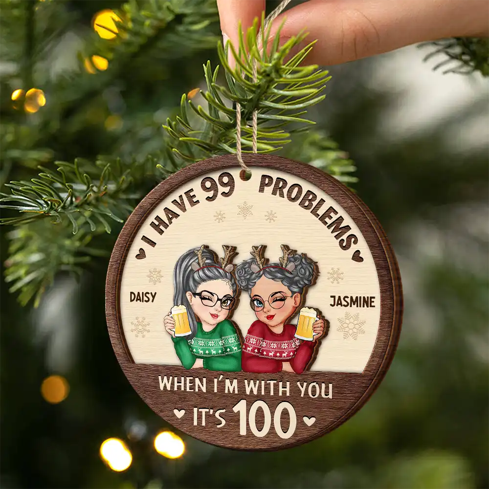 Life With My Extra Problems - Personalized 2-Layered Wooden Ornament - Image 2
