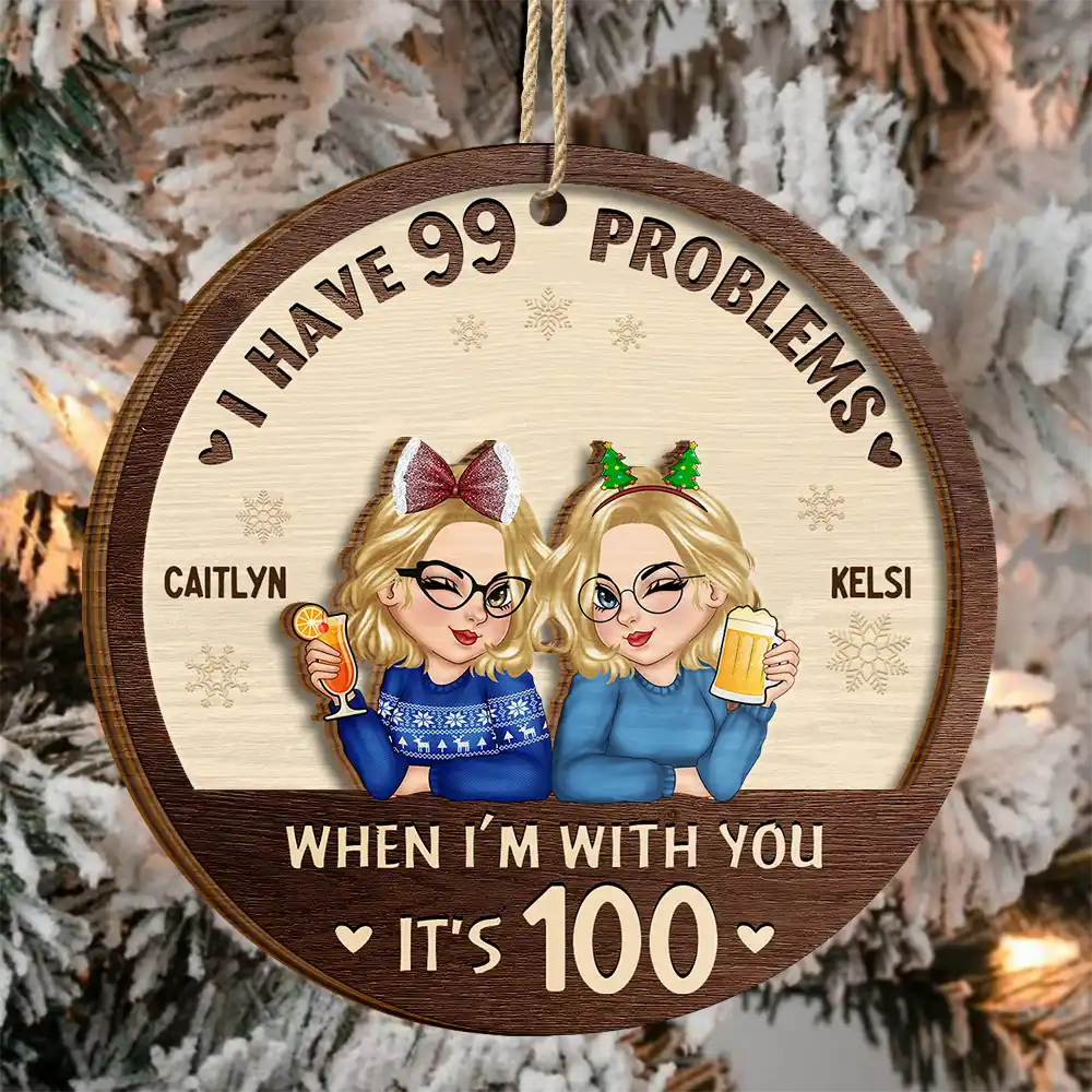 Life With My Extra Problems - Personalized 2-Layered Wooden Ornament - Image 3