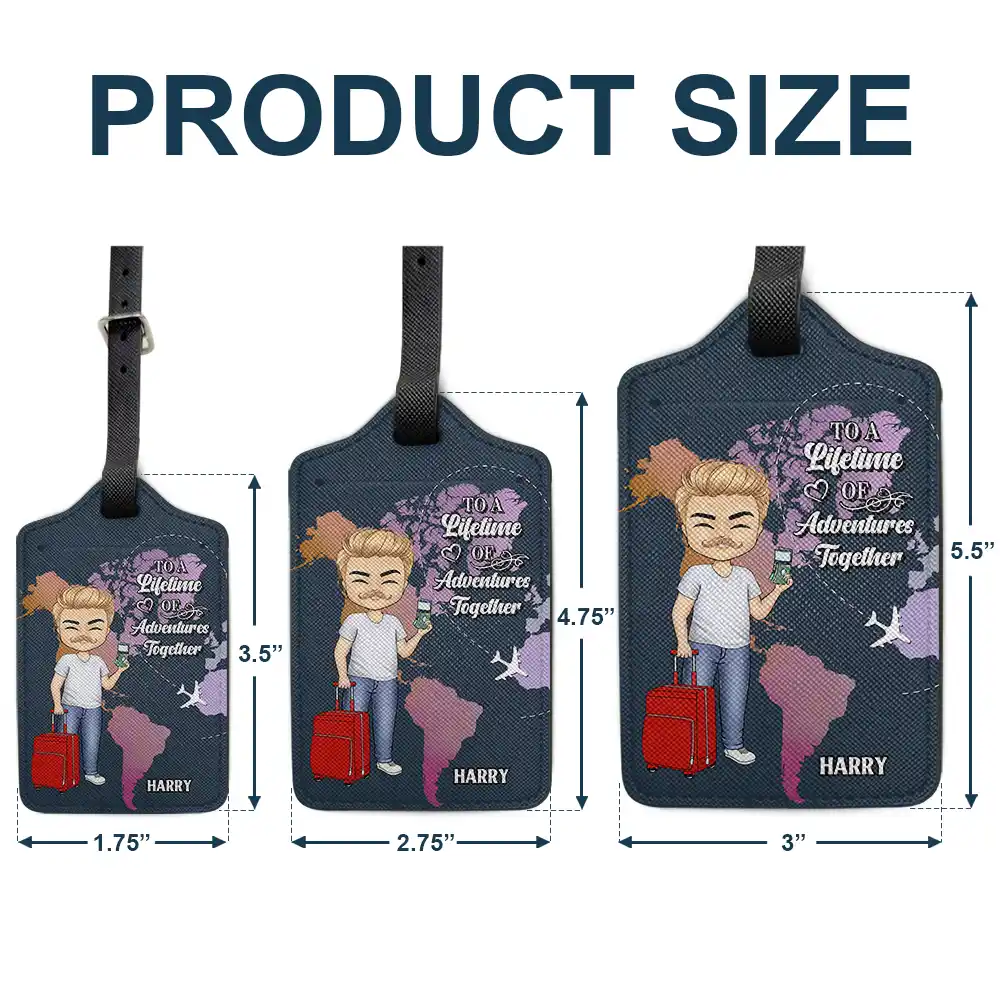 Lifetime Of Adventures - Personalized Combo 2 Luggage Tags - Image 5