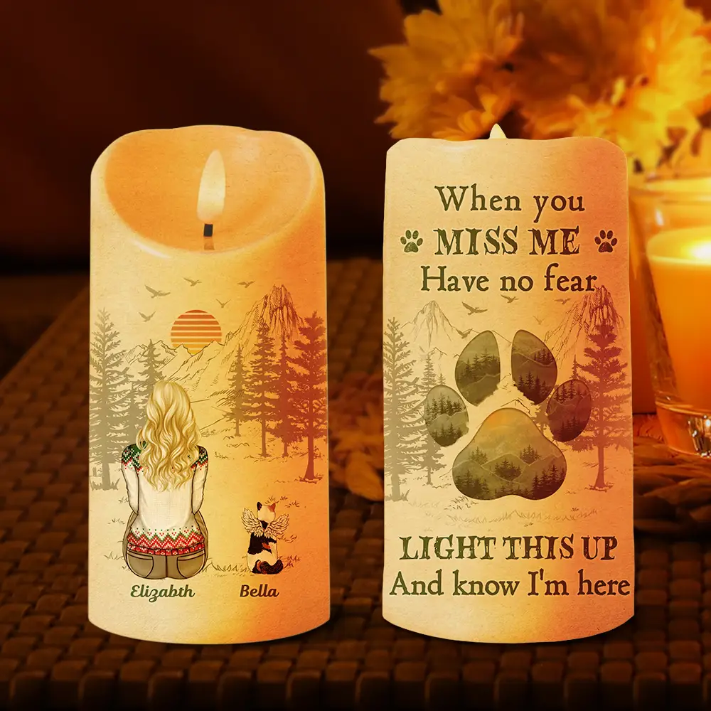 Light This Up And Know I'm Here Memorial Pet Lovers - Personalized Flameless LED Candle - Image 2
