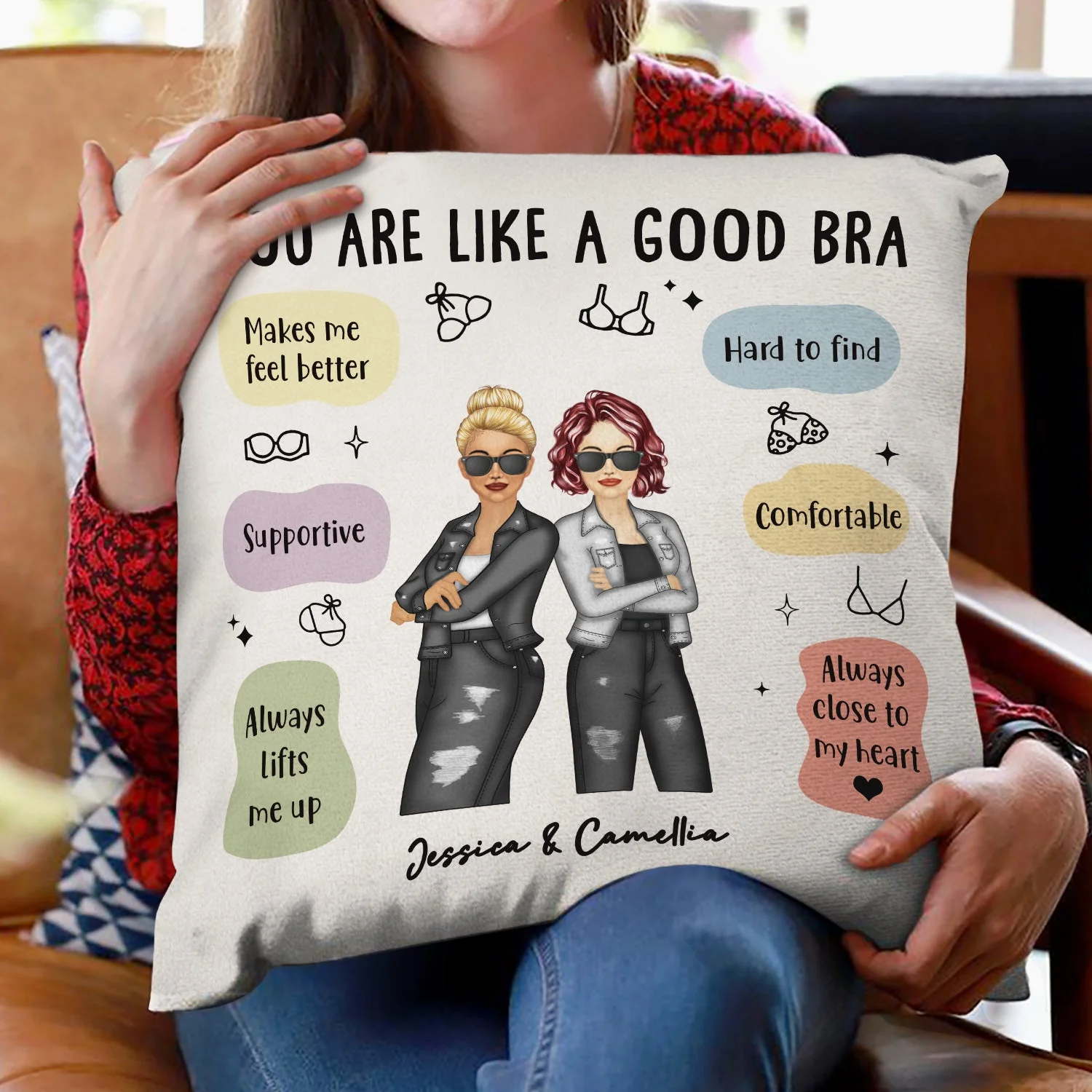 Like A Good Bra - Gift For Sister - Personalized Pillow - Image 2