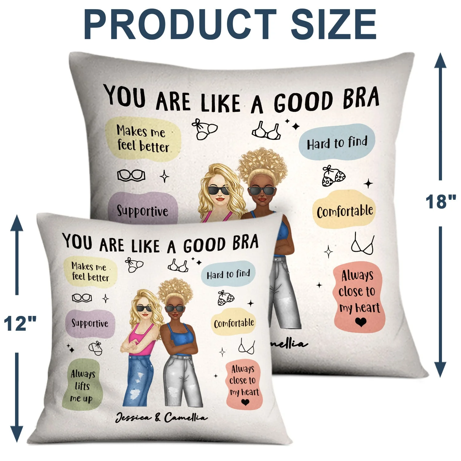 Like A Good Bra - Gift For Sister - Personalized Pillow - Image 4