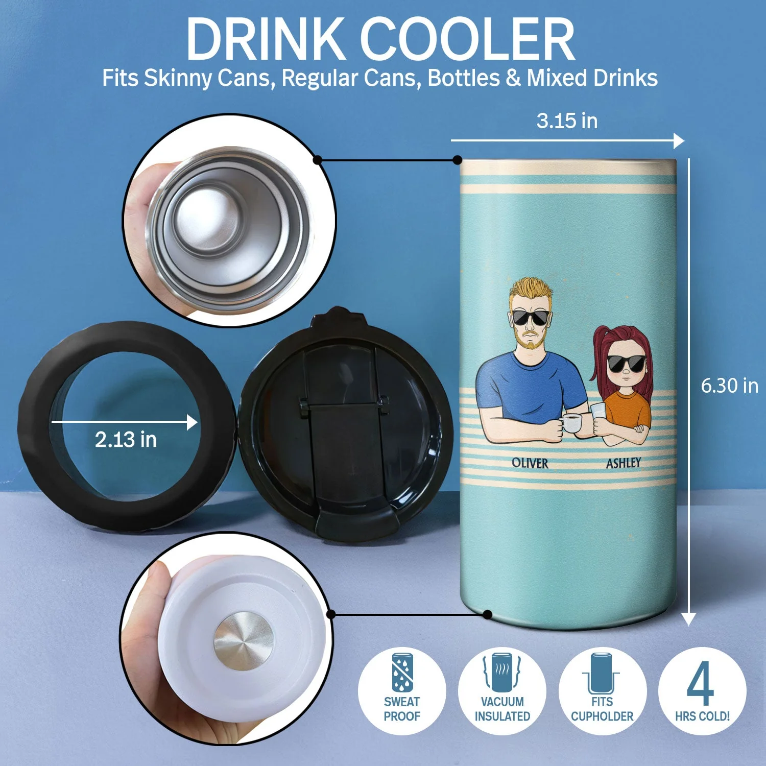 Like Father Like Daughter Like Son - Birthday, Loving Gift For Father, Grandpa, Grandfather - Personalized Custom 4 In 1 Can Cooler Tumbler - Image 4