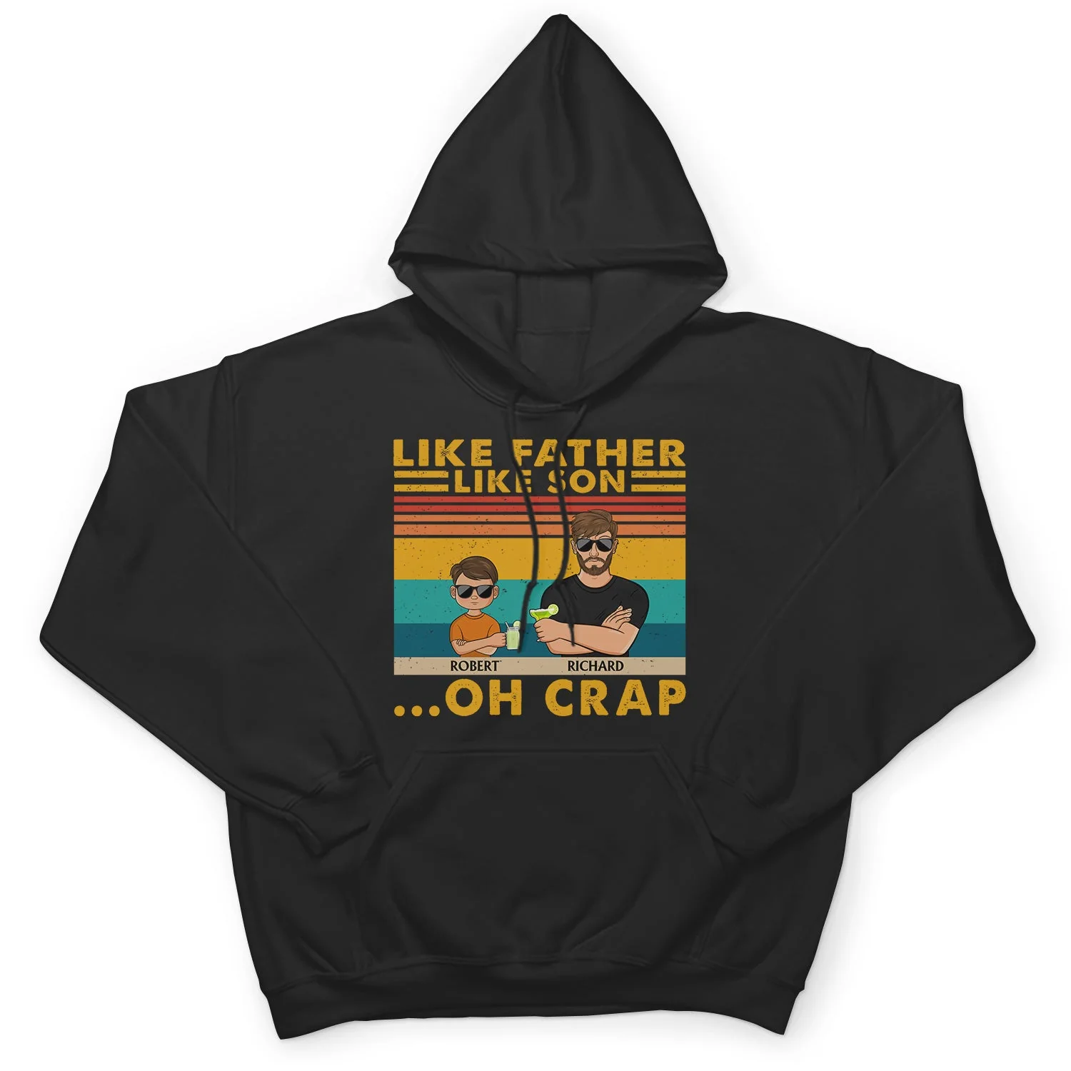 Like Father Like Daughter Like Son Oh Crap - Funny, Birthday Gift For Dad, Father, Husband - Personalized Custom T Shirt - Image 4