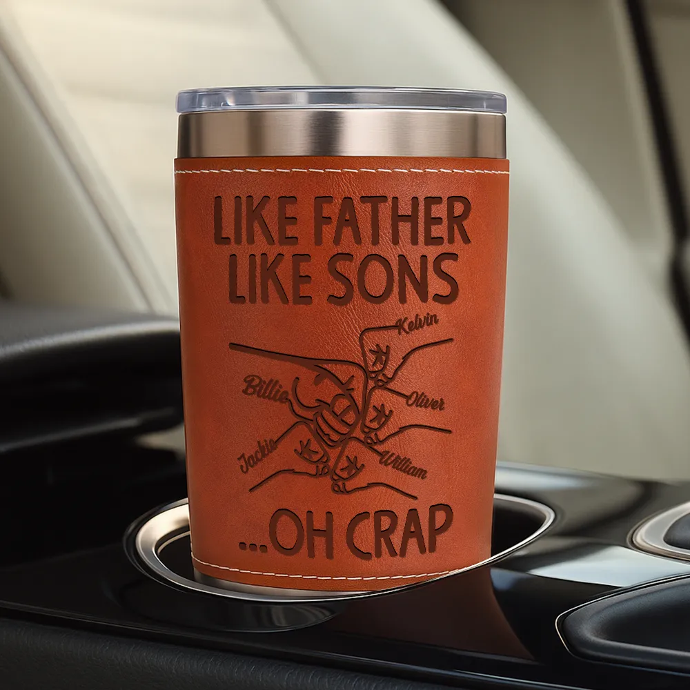 Like Father Like Daughter - Personalized Leather Tumbler - Image 4