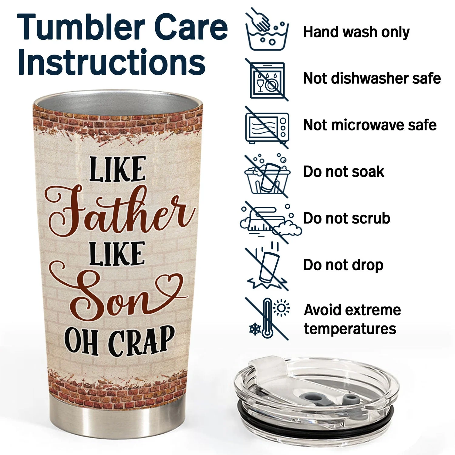 Like Mother Like Daughter Oh Crap Father Grandpa Grandma - Funny Family Gift - Personalized Custom Tumbler - Image 5