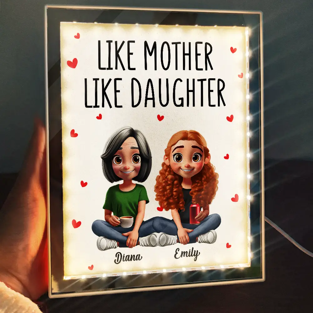 Like Mother Like Daughter - Personalized LED Mirror Frame Lamp - Image 2