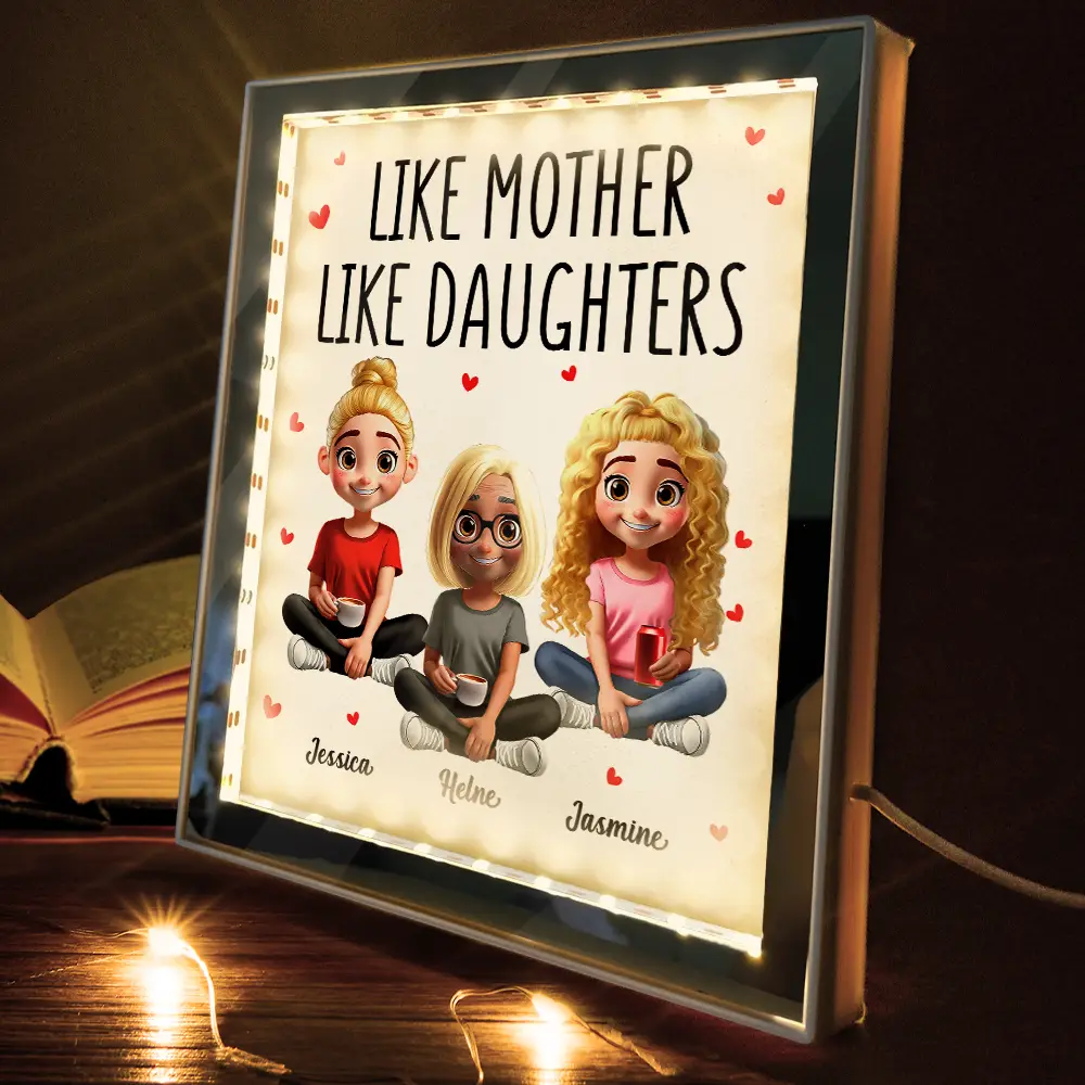 Like Mother Like Daughter - Personalized LED Mirror Frame Lamp - Image 3