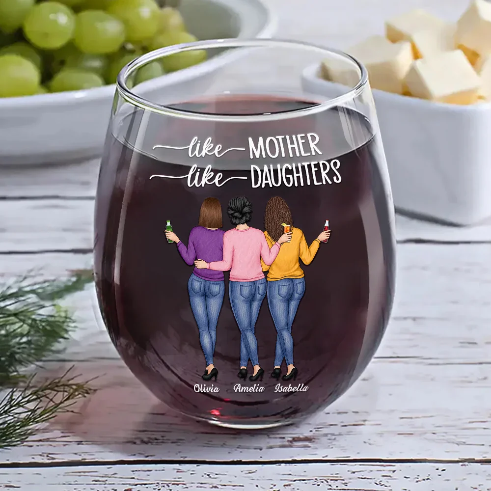 Like Mother Like Daughter - Personalized Stemless Wine Glass - Image 6