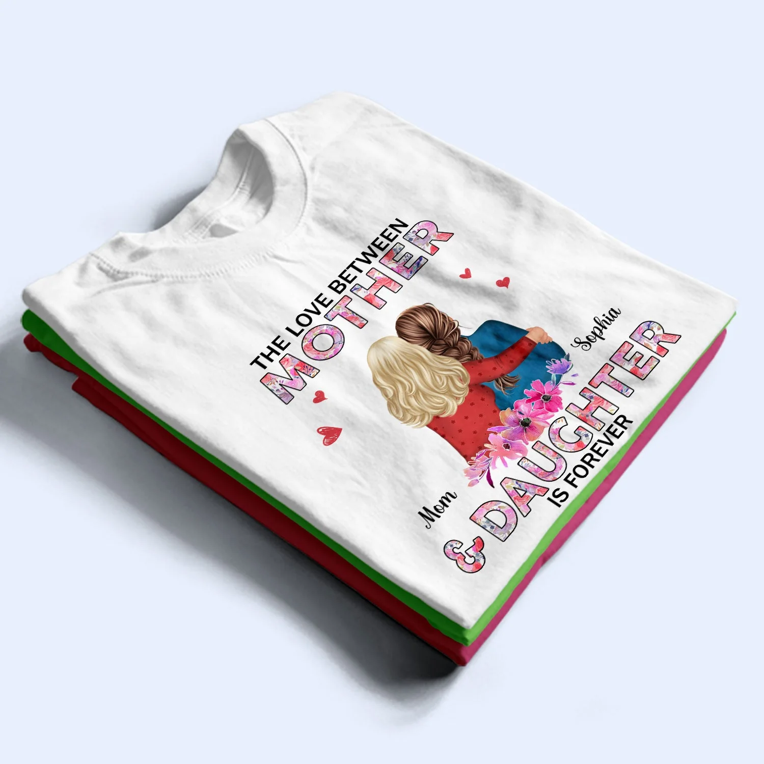 Like Mother Like Daughter Watercolor Style - Birthday, Family Gift For Mom, Women - Personalized Custom T Shirt - Image 2