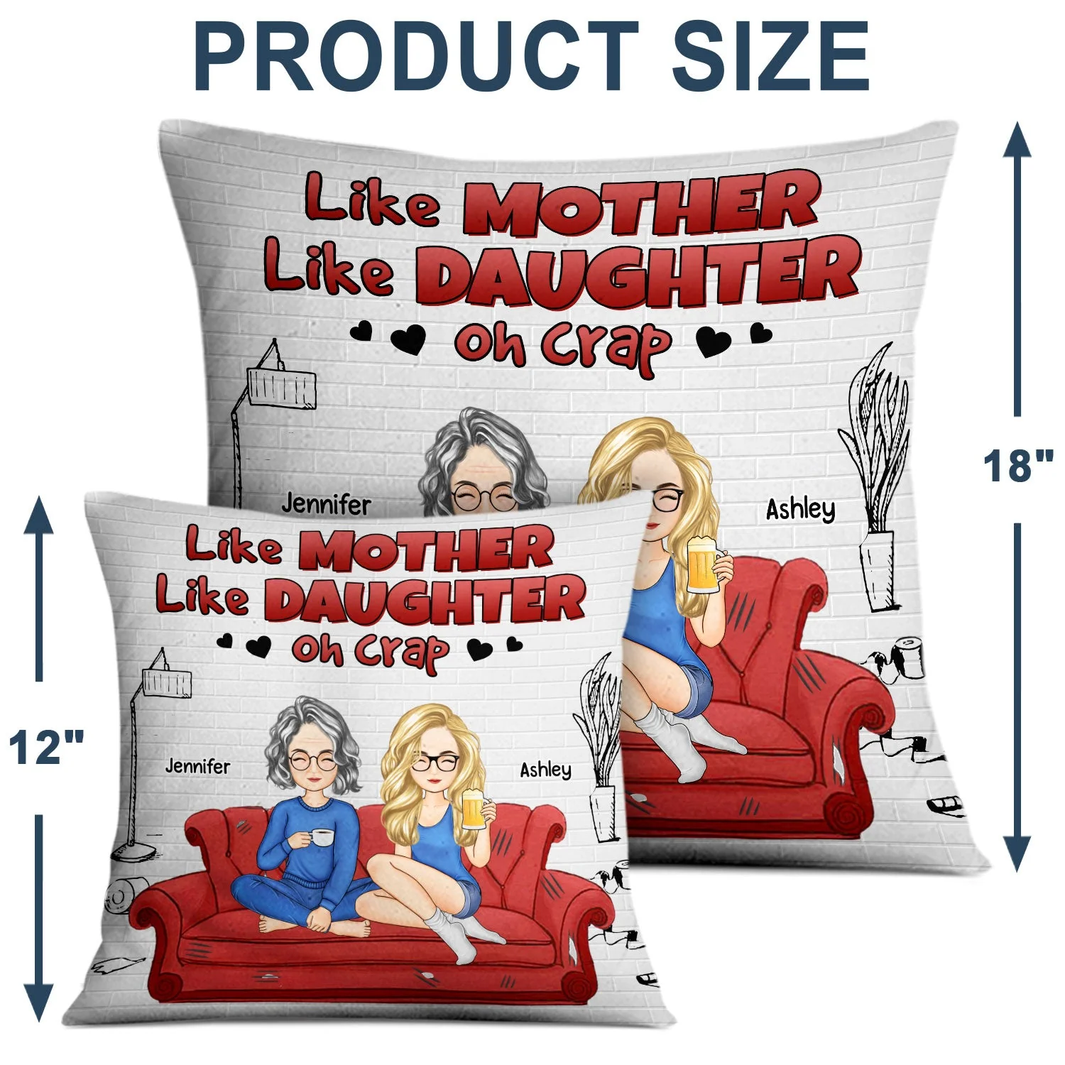 Like Mother Like Daughters - Gift For Mom Daughters - Personalized Pillow - Image 4