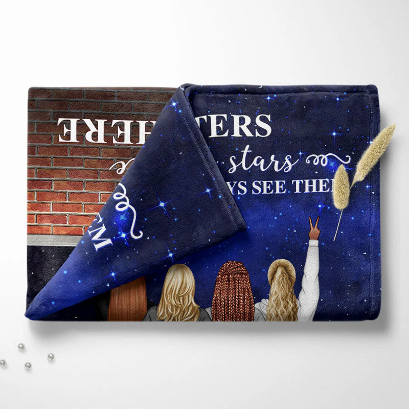 Like Stars - Gift For Besties, Best Friends, BFF - Personalized Custom Fleece Blanket - Image 3
