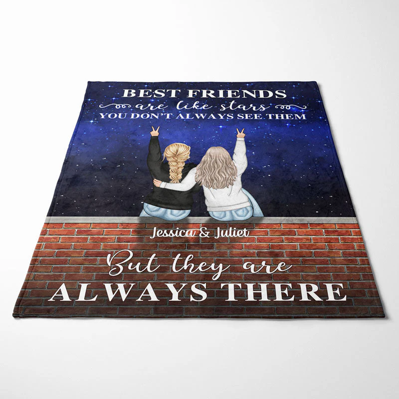 Like Stars - Gift For Besties, Best Friends, BFF - Personalized Custom Fleece Blanket - Image 4