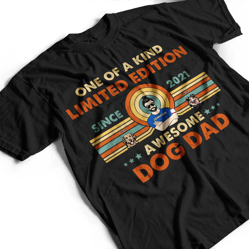 Limited Edition Awesome Dog Dad - Gift For Dog Lover - Personalized Custom T Shirt - Image 3