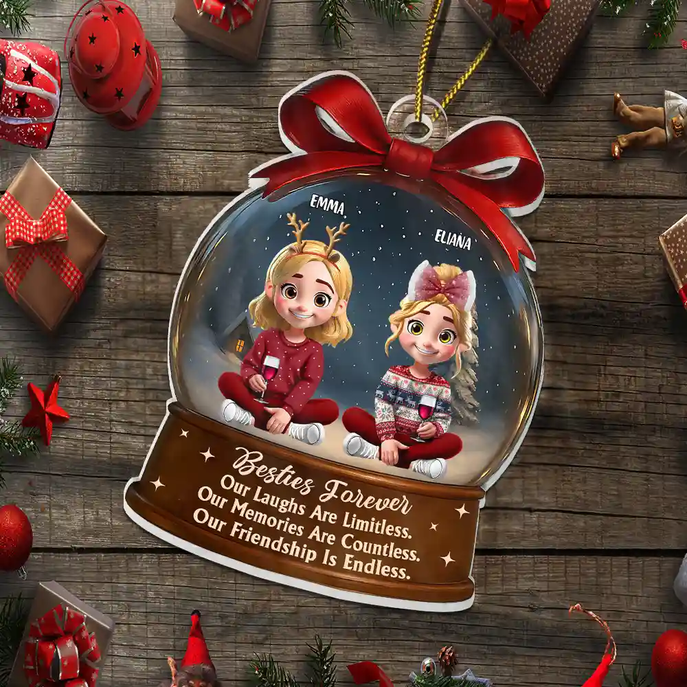 Limitless Laugh Countless Memories Endless Friendship Besties - Personalized Custom Shaped Acrylic Ornament - Image 5