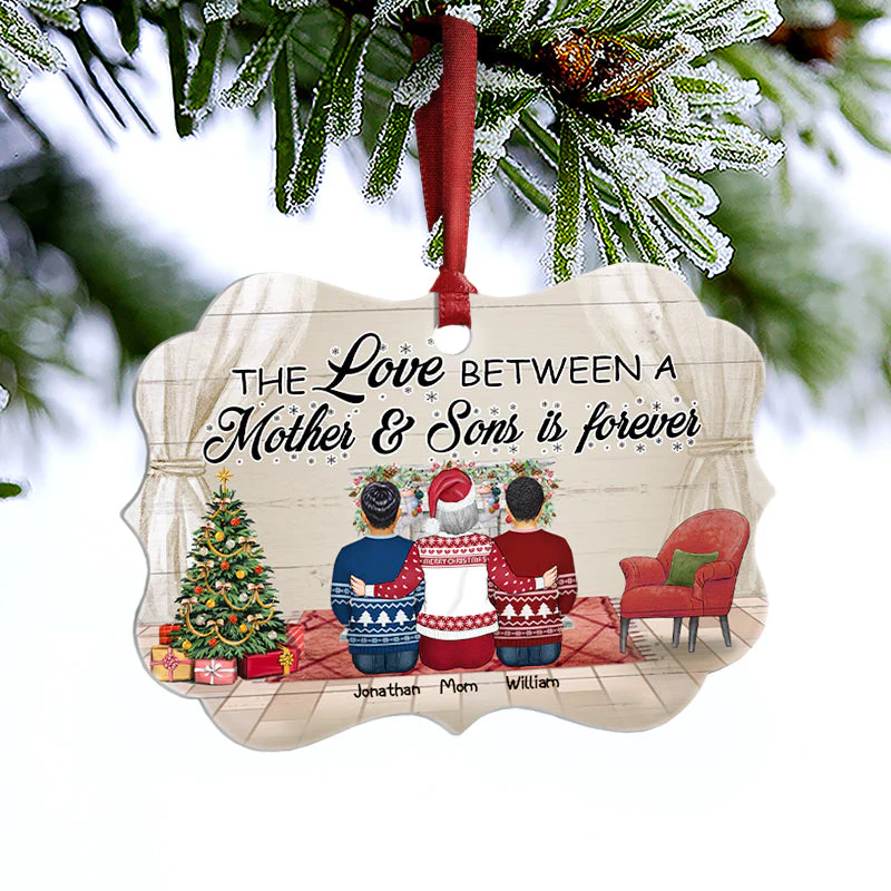 Linked Forever - Gift For Mother And Son - Personalized Custom Aluminum Ornament - Image 3