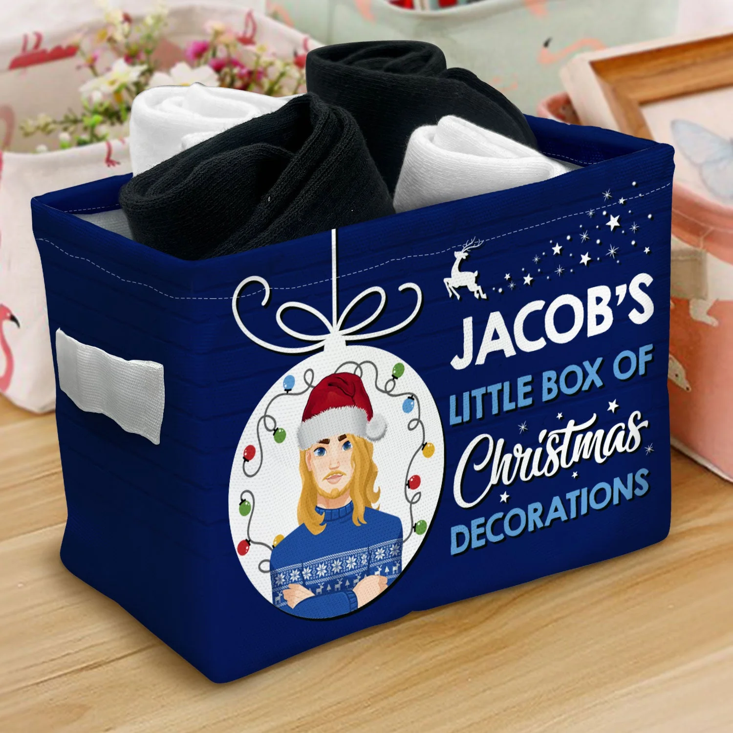 Little Box Of Christmas Decorations - Gift For Family - Personalized Storage Box - Image 3