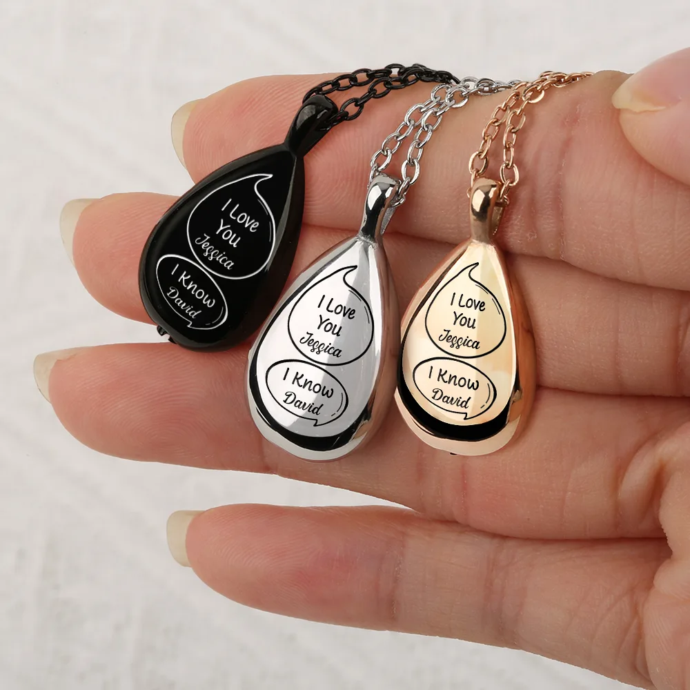 Little Speech I Miss You I Know Memorial - Personalized Keepsake Necklace - Image 5