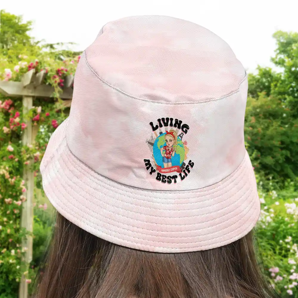 Living My Best Life Travel Lovers - Personalized Bucket Hat - Image 4
