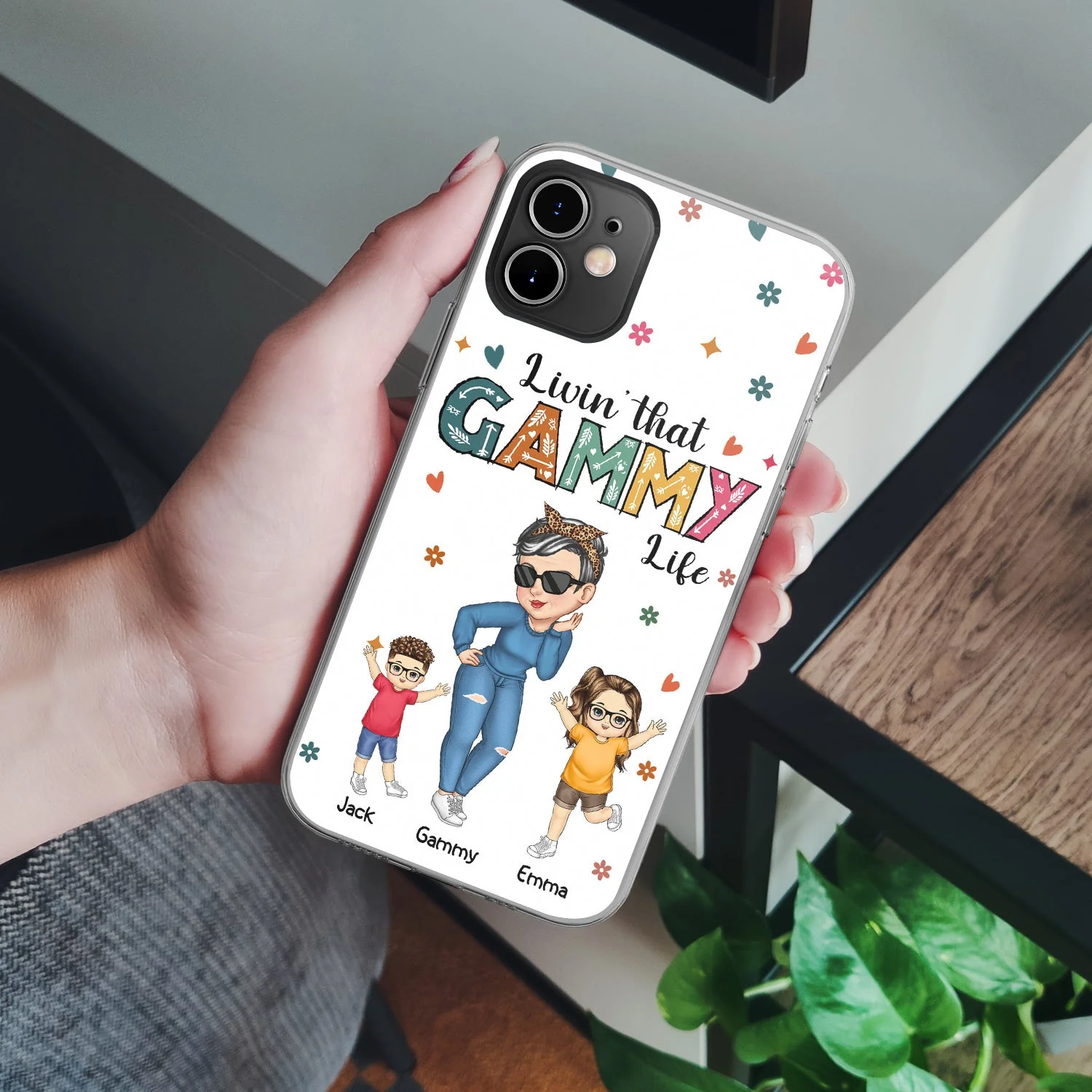 Living That Grandma Life - Funny Gift For Grandma, Mom, Nana, Gigi - Personalized Clear Phone Case - Image 4