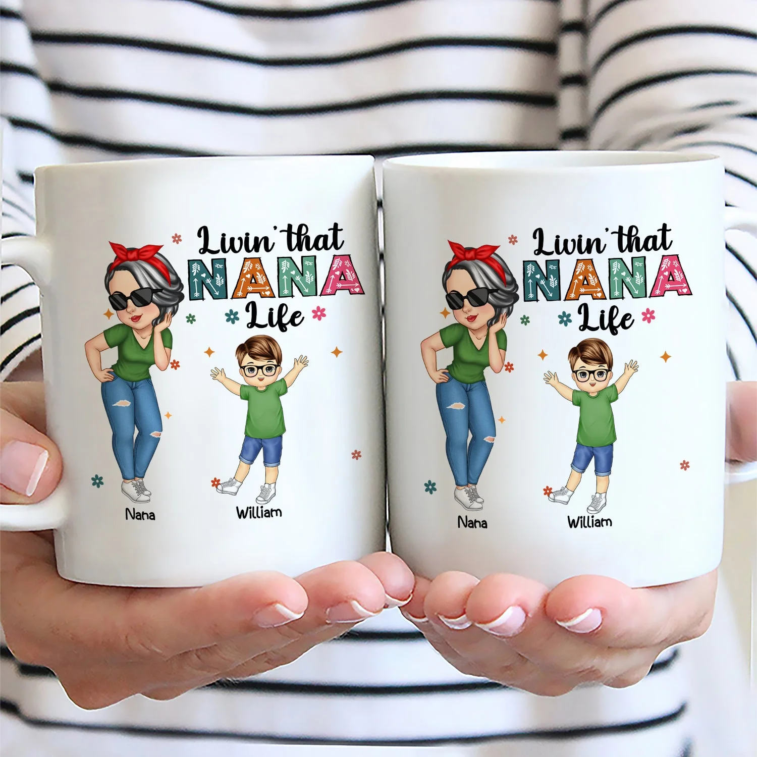 Living That Grandma Life - Funny Gift For Grandma, Mom, Nana, Gigi - Personalized Mug - Image 2