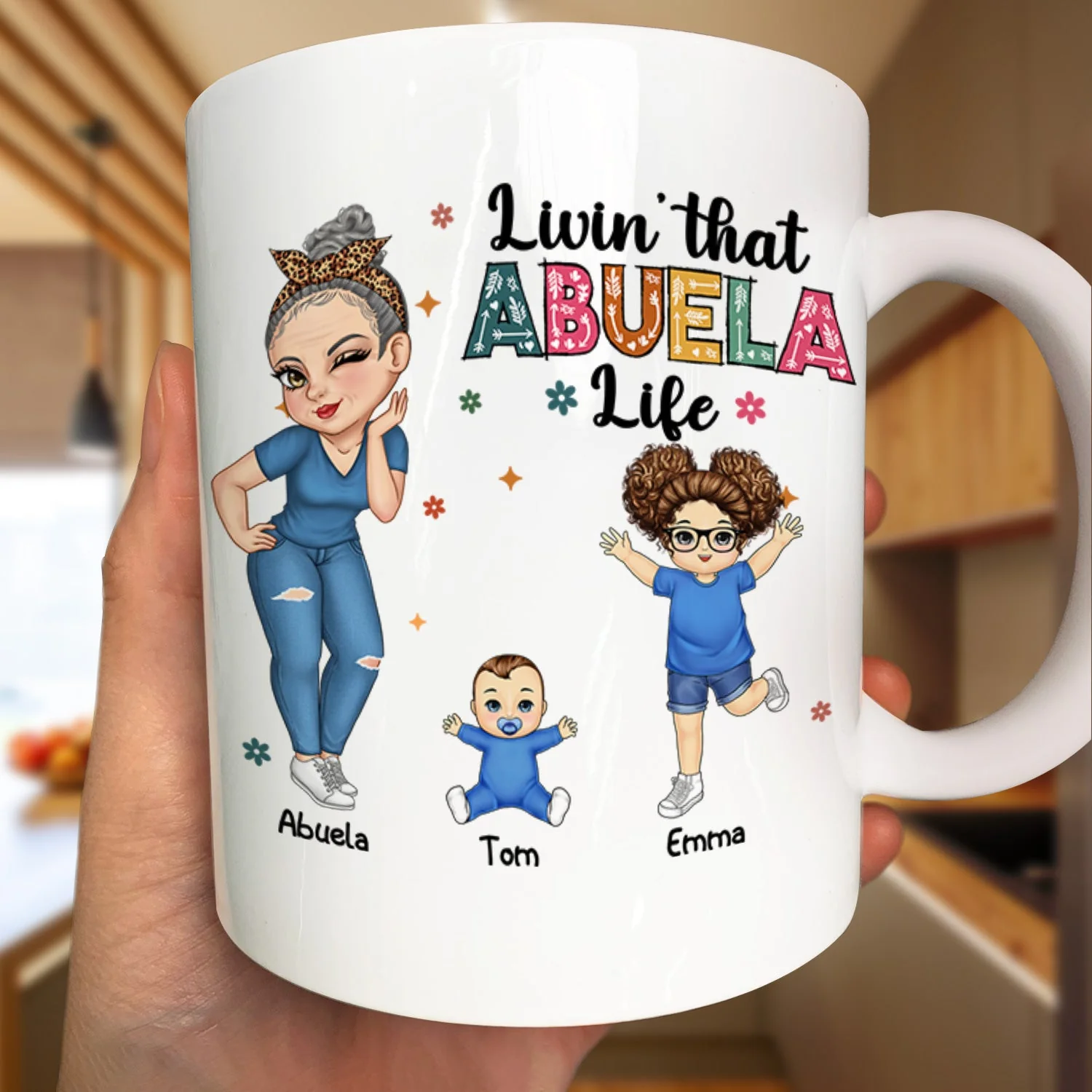 Living That Grandma Life - Funny Gift For Grandma, Mom, Nana, Gigi - Personalized Mug - Image 3