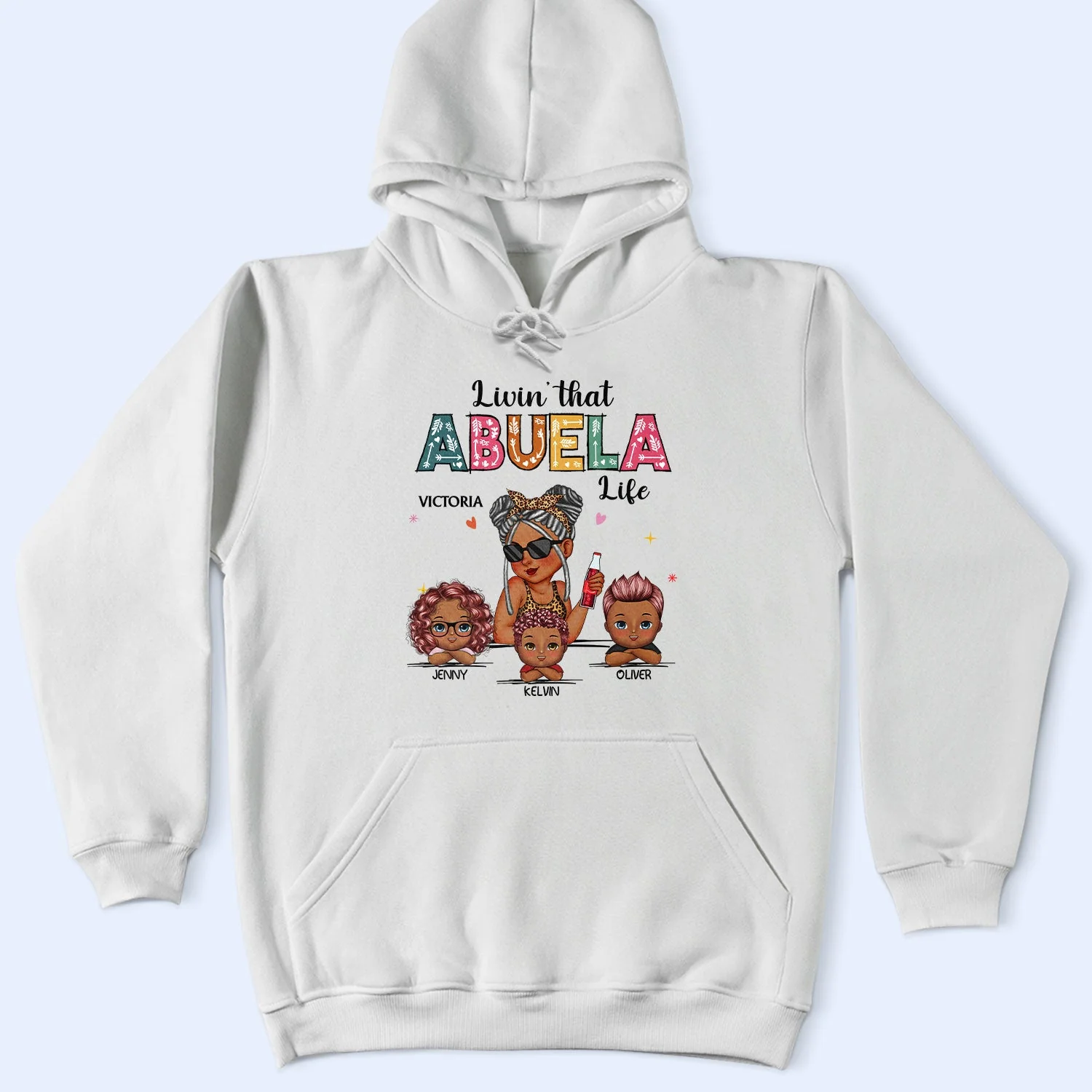 Living That Grandma Life - Gift For Grandma, Mom, Nana, Gigi - Personalized T Shirt - Image 4