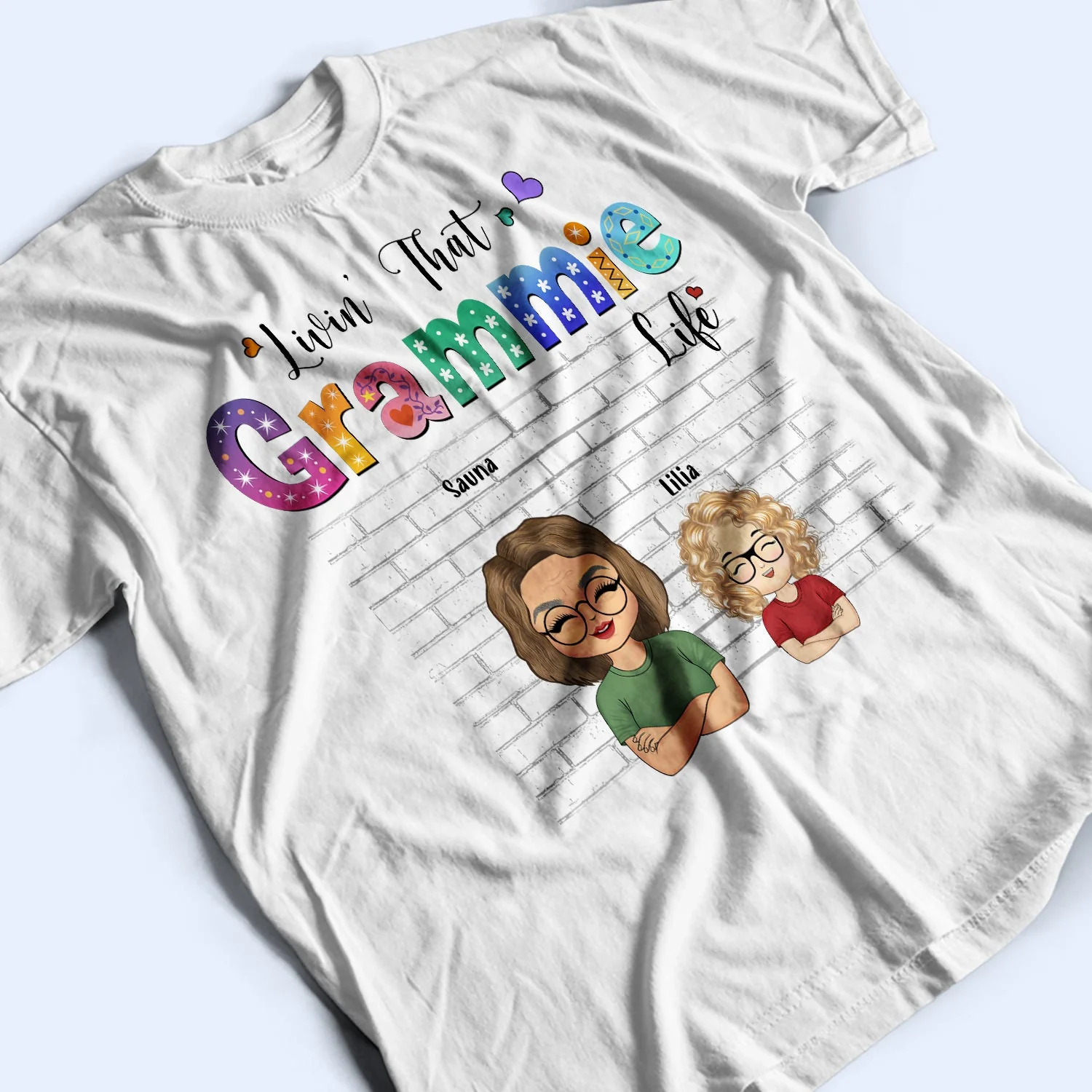 Living That Grandma Life Grandkids - Birthday, Loving Gift For Mom, Mother, Nana, Grandmother, Grandparents, Family - Personalized Custom T Shirt - Image 3