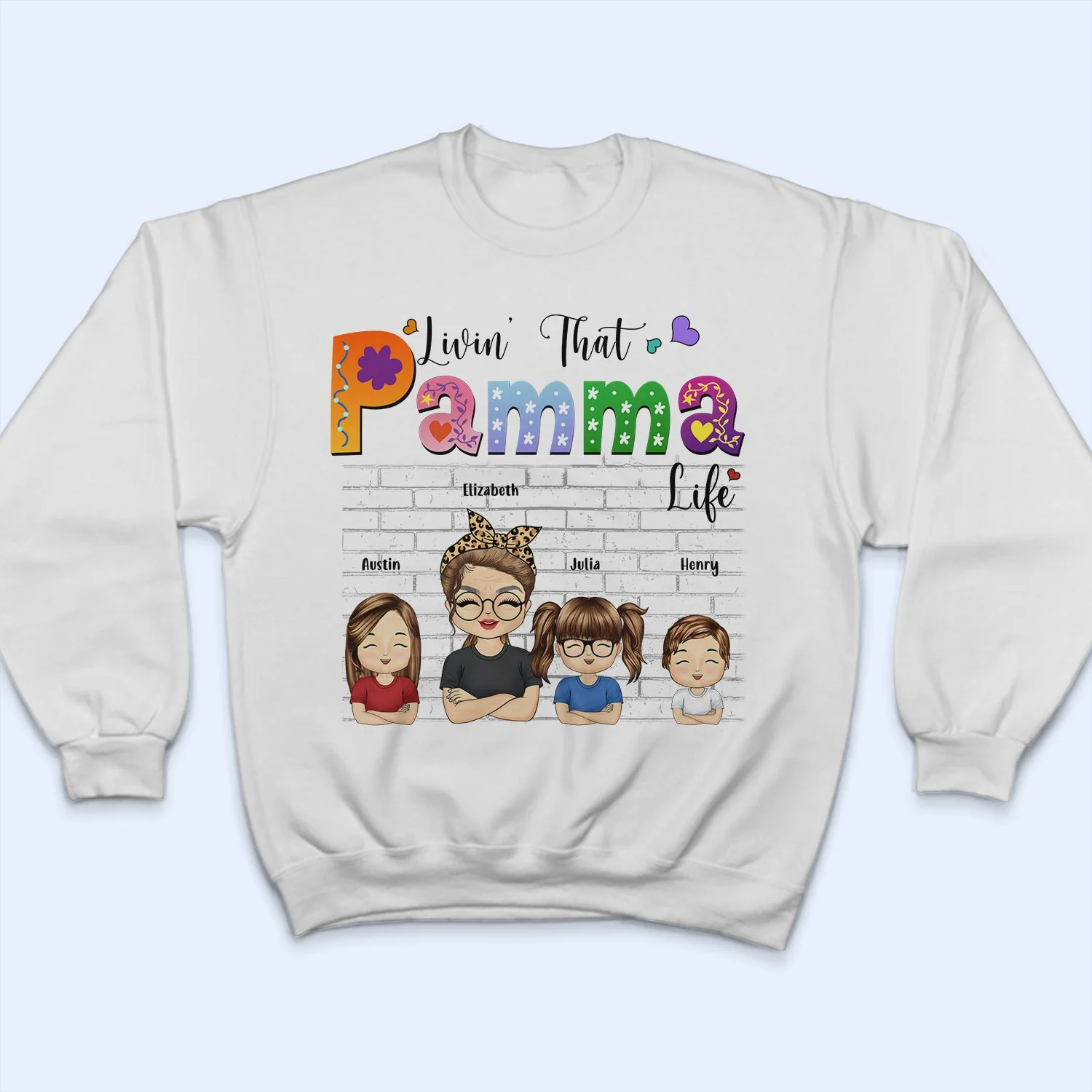 Living That Grandma Life Grandkids - Birthday, Loving Gift For Mom, Mother, Nana, Grandmother, Grandparents, Family - Personalized Custom T Shirt - Image 5