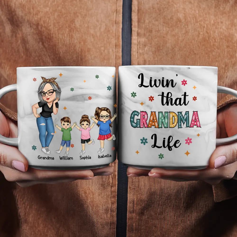 Living That Grandma Life - Personalized Marble Mug - Image 2