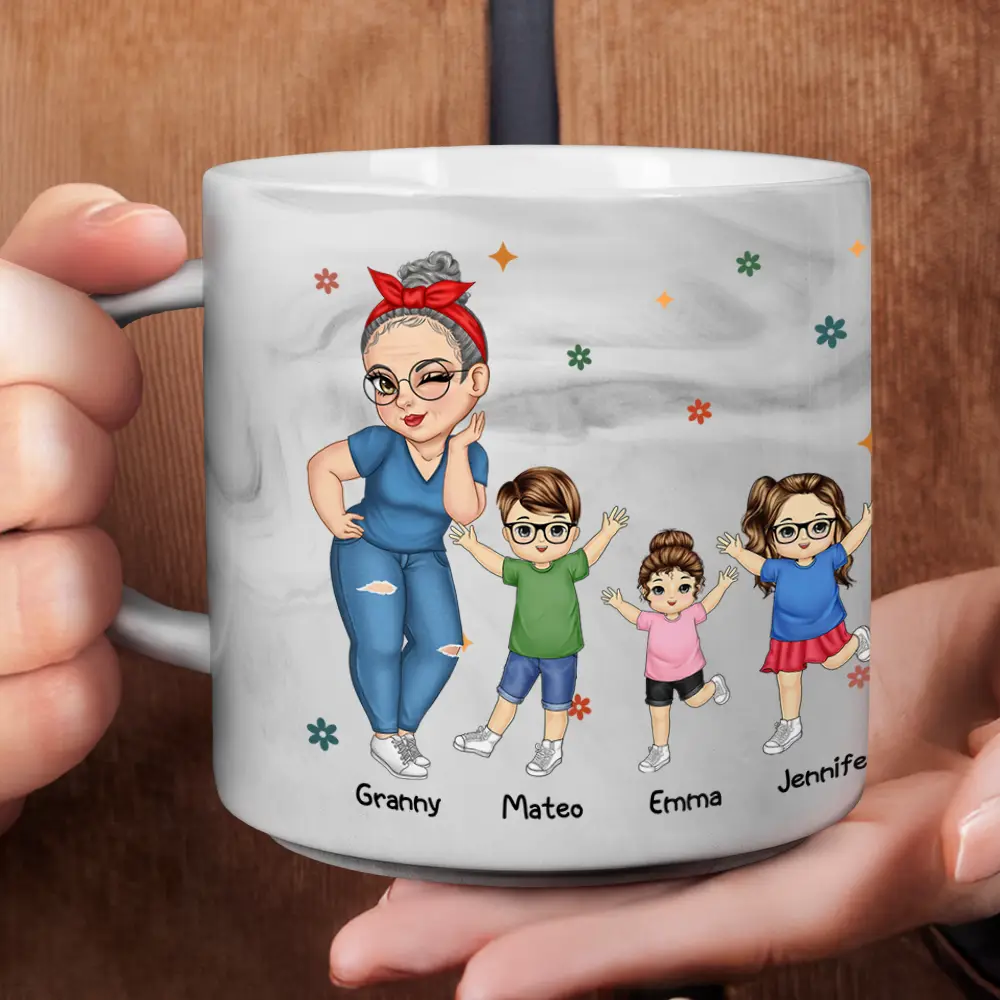 Living That Grandma Life - Personalized Marble Mug - Image 4