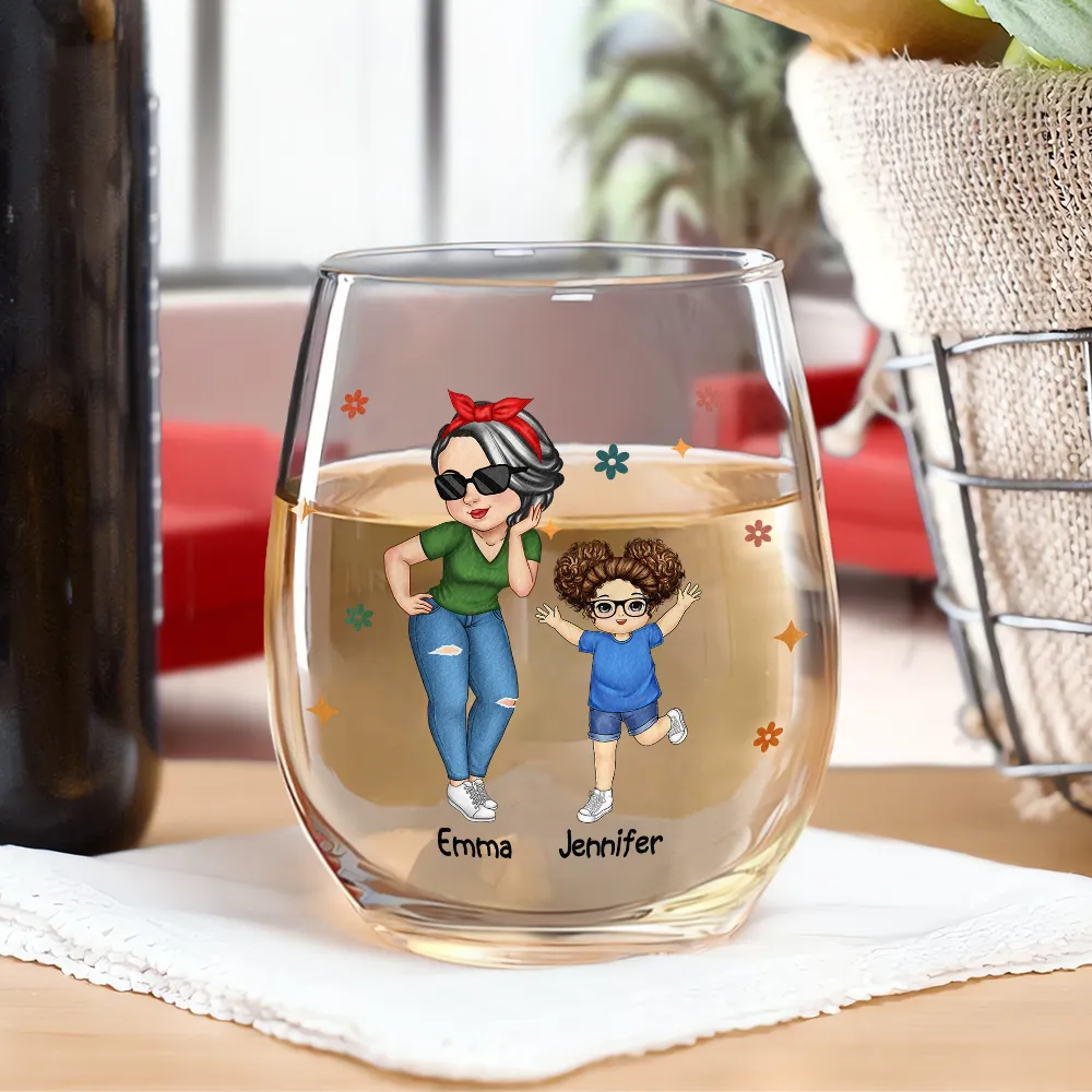 Living That Grandma Life - Personalized Stemless Wine Glass - Image 2