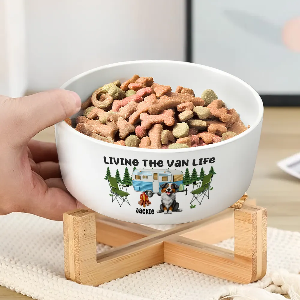 Living The Van Life - Personalized Pet Bowl - Image 3