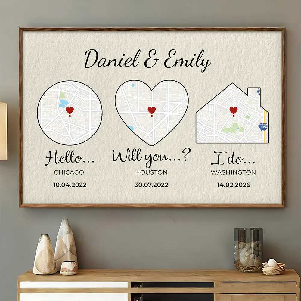 Location Map Our Love Story - Personalized Poster
