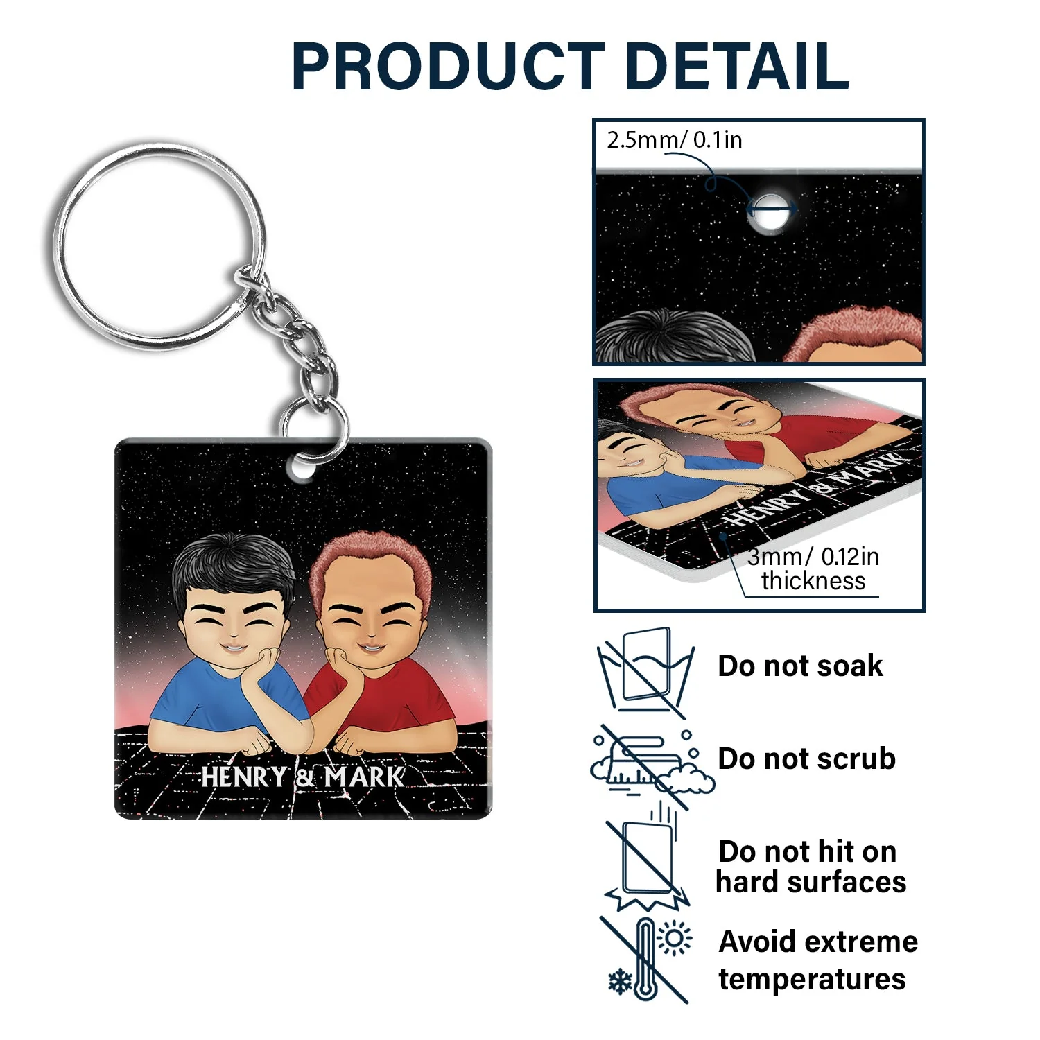 Long Distance Bestie Miles Has Nothing On Us - Gift For Bestie - Personalized Acrylic Keychain - Image 5