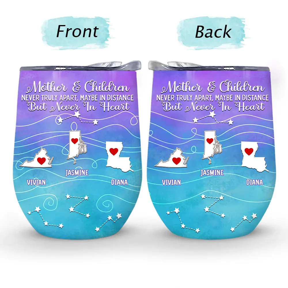 Long Distance Family Bestie Never Too Far To Drink - Personalized Wine Tumbler - Image 4