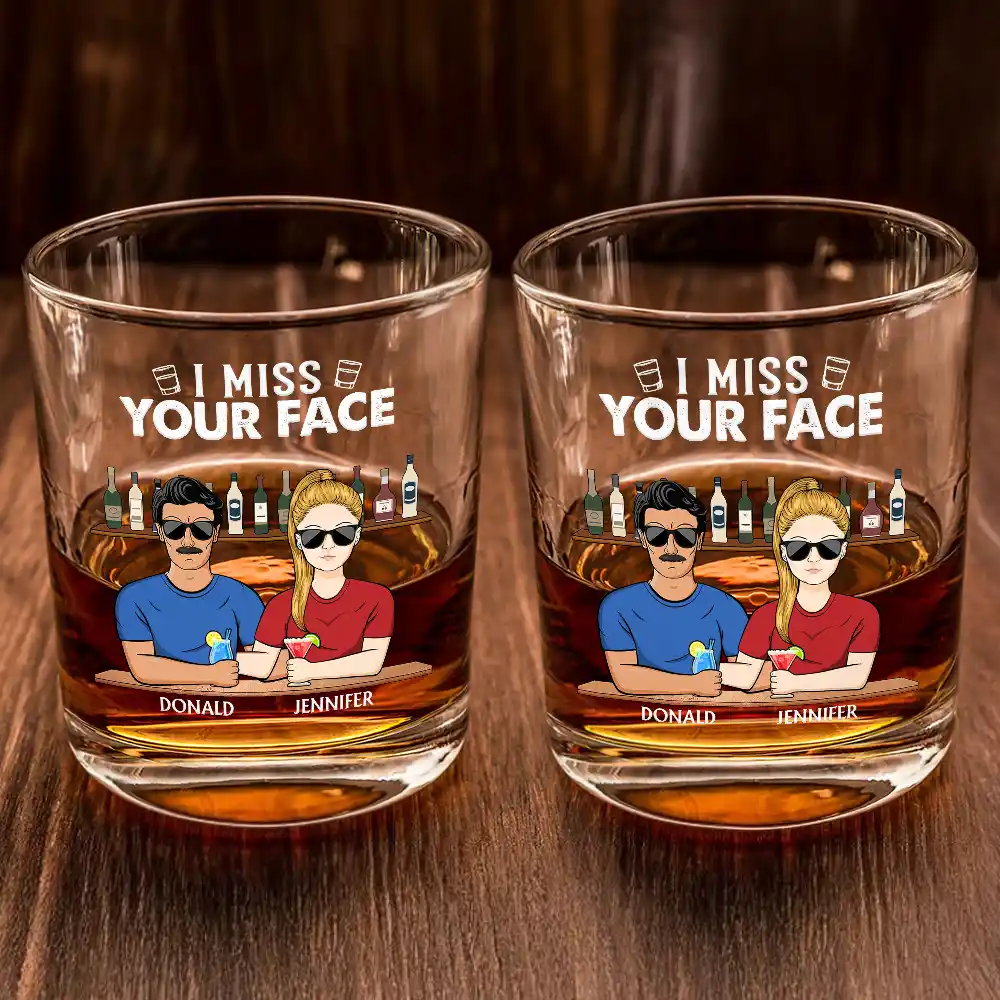 Long Distance Never Too Far To Drink Together - Personalized Whiskey Glass - Image 2