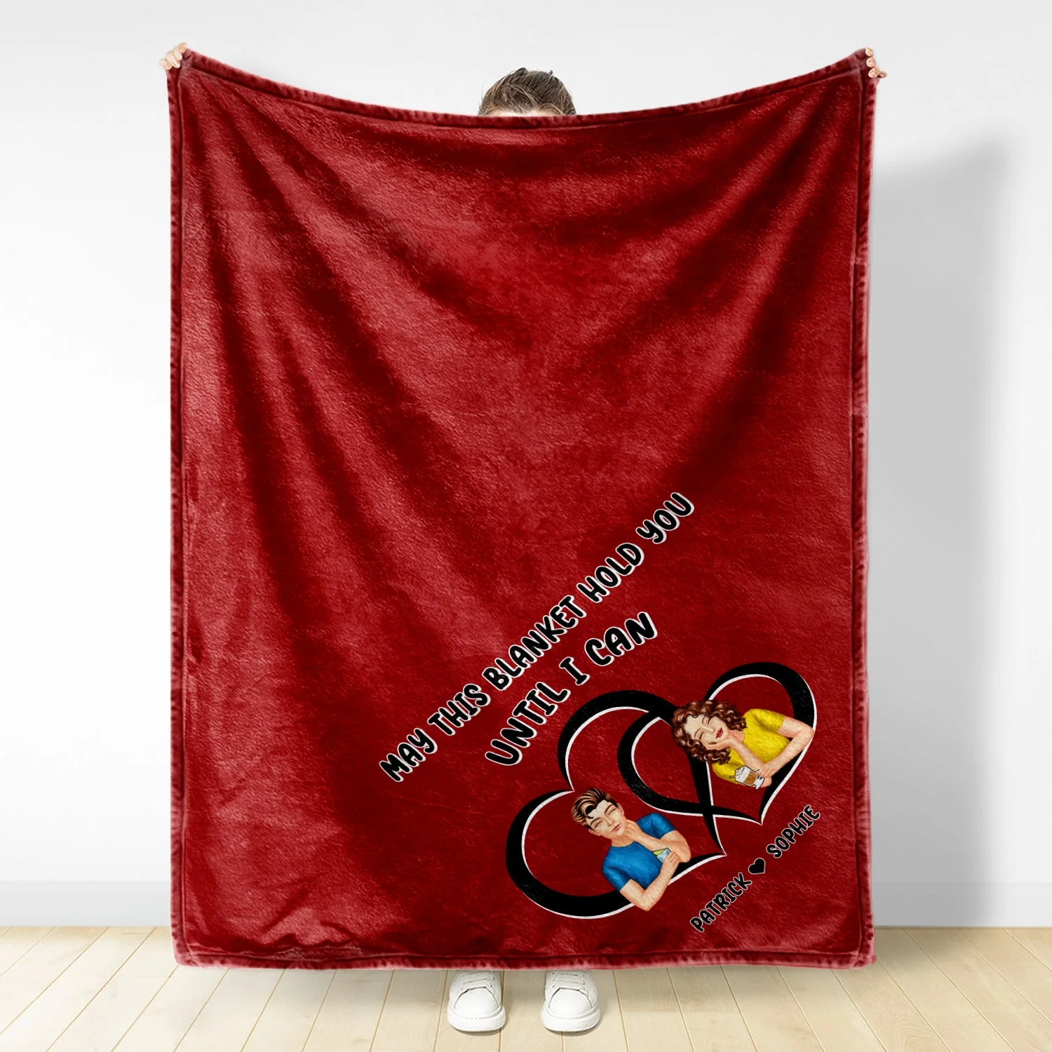 Long Distance Relationship Hold You Until I Can - Gift For Couples - Personalized Fleece Blanket - Image 2