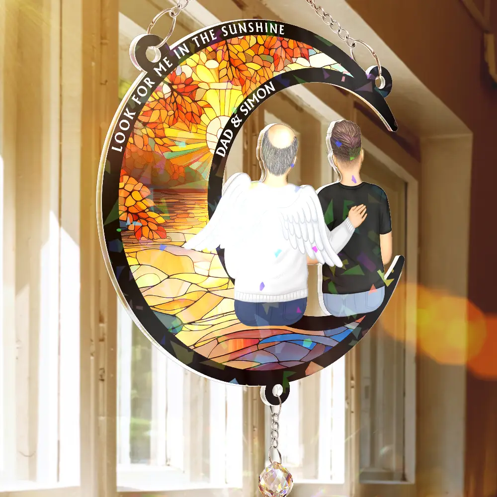 Look For Me In The Sunshine - Personalized Rainbow Suncatcher With Crystal Ball Prism - Image 3