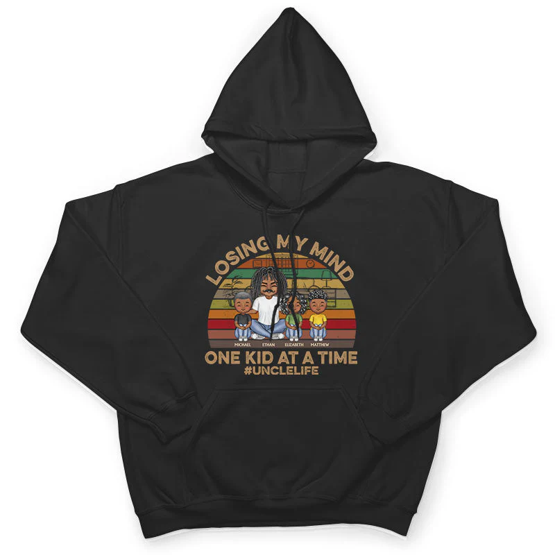 Losing My Mind One Kid At A Time - Father And Grandpa Gift - Personalized Custom T Shirt - Image 4