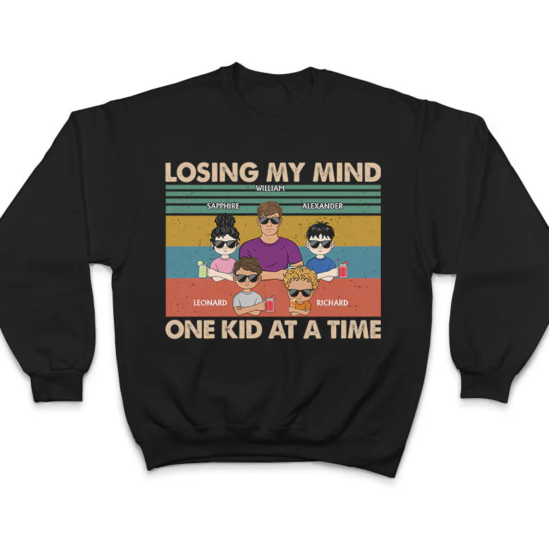 Losing My Mind One Kid At A Time Father - Gift For Dad - Personalized Custom T Shirt - Image 5