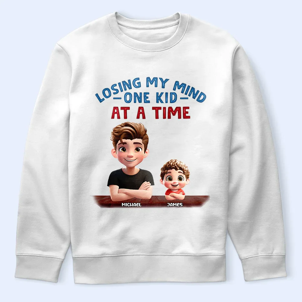 Losing My Mind One Kid At A Time - Personalized T Shirt - Image 5