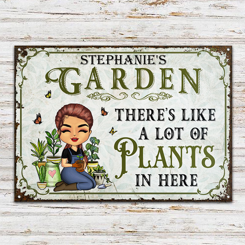 Lot Of Plants In Here Gardening - Personalized Custom Classic Metal Signs - Image 2