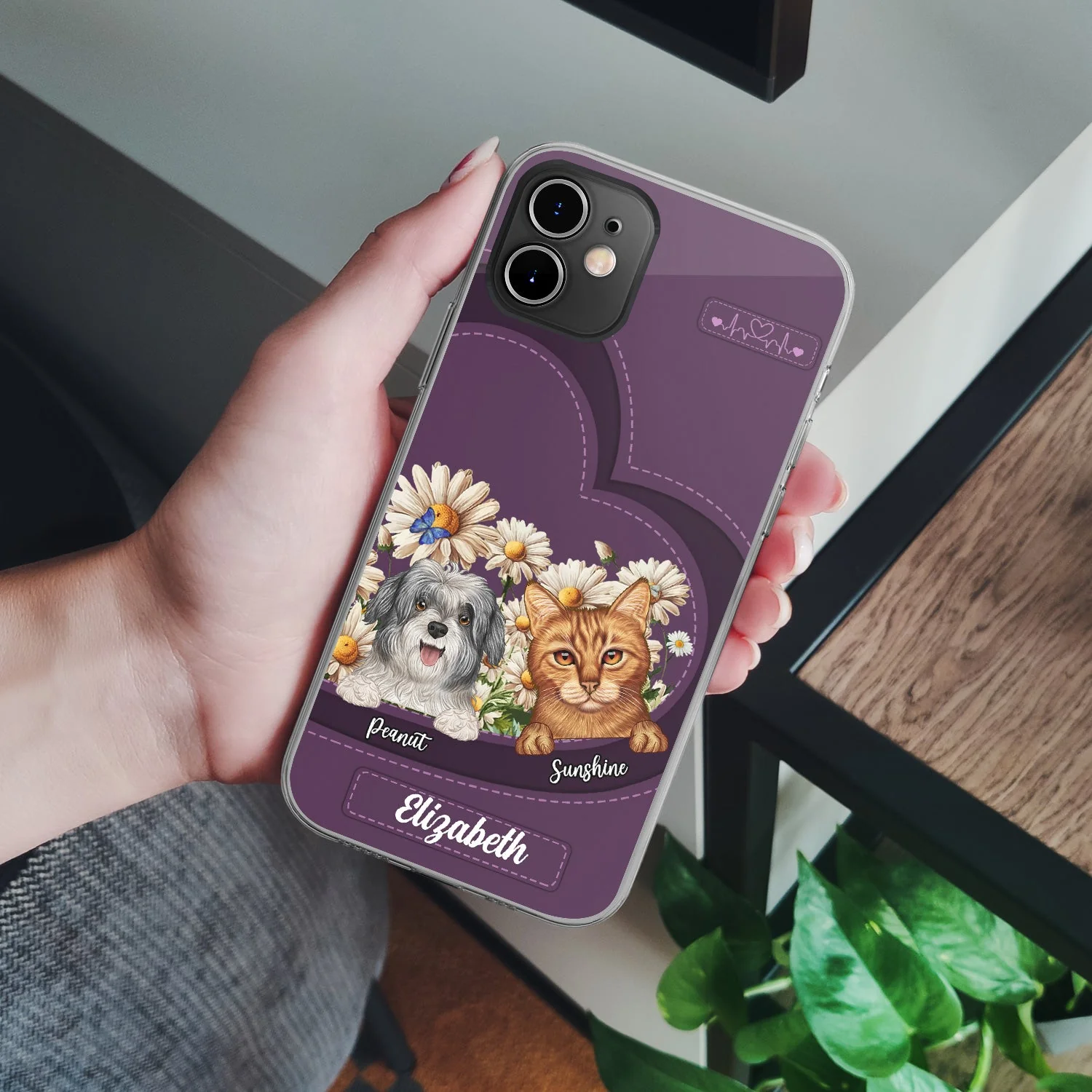 Love Daisy Dogs Cats - Gift For Pet Lovers, Dog Lovers, Cat Lovers - Personalized Clear Phone Case - Image 4
