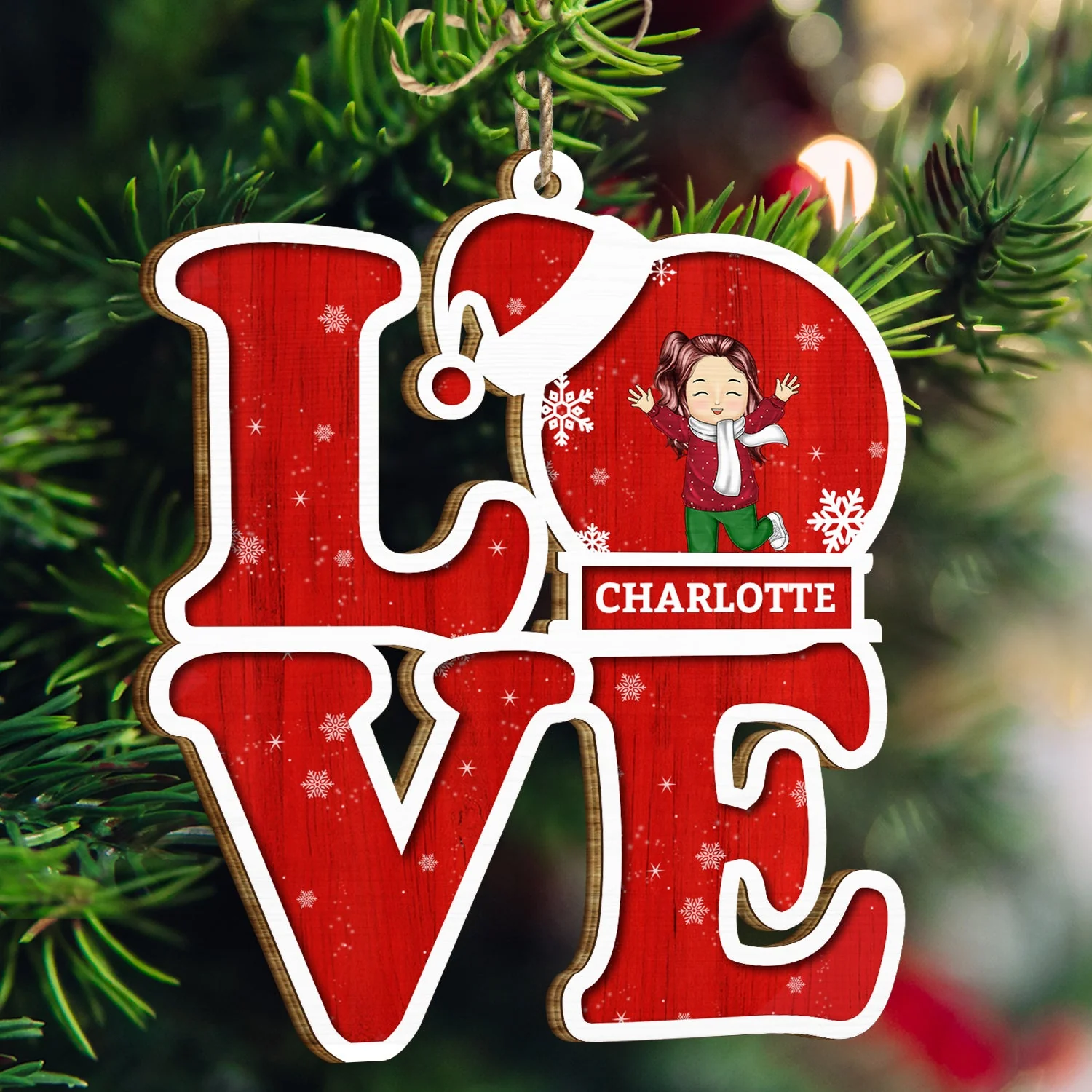 Love Grandkids - Christmas, Loving Gift For Grandpa, Grandma, Grandparents - Personalized Wooden Cutout Ornament - Image 3
