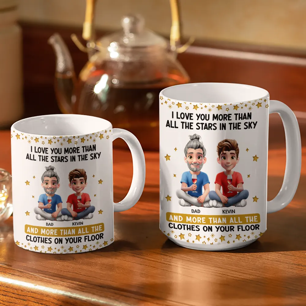 Love You More Than All The Stars - Personalized White Edge-to-Edge Mug - Image 3