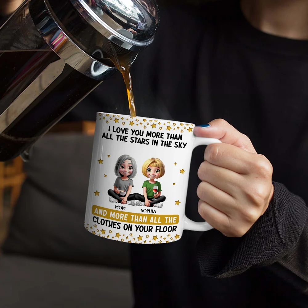Love You More Than All The Stars - Personalized White Edge-to-Edge Mug - Image 4