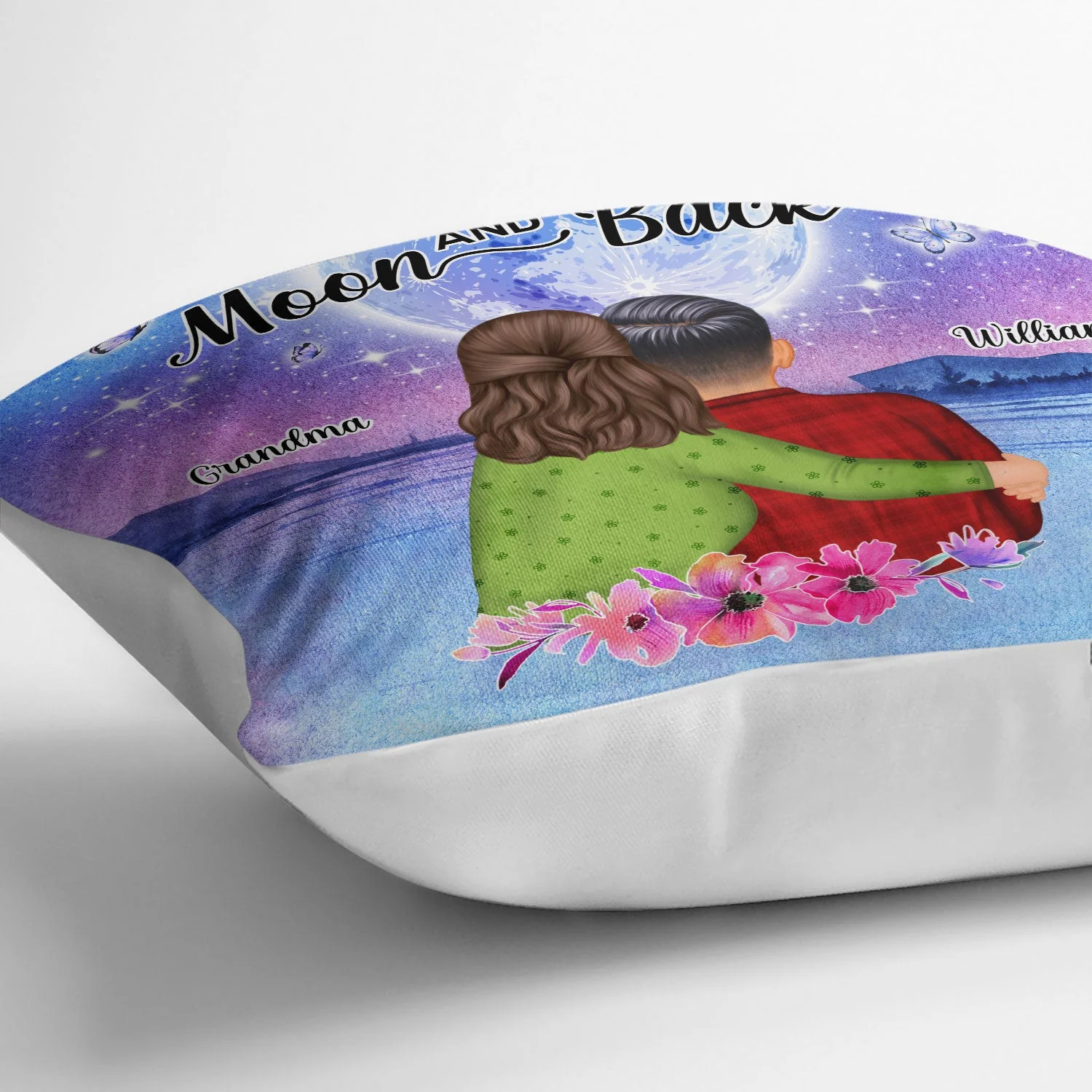 Love You To Moon And Back Beach - Gift For Mother, Mom, Grandma - Personalized Custom Pillow - Image 3